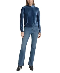 Andrew Marc Sport Women's Wavy Velvet Turtleneck Top