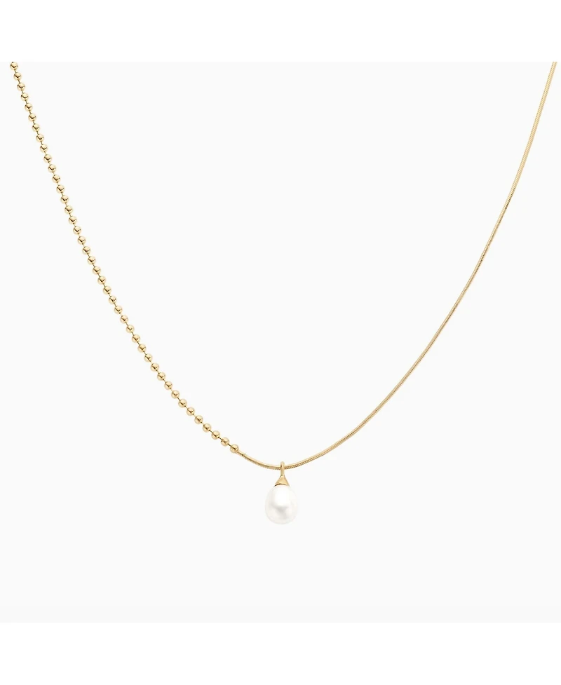 Bearfruit Jewelry Sterling Silver 18k Gold Plated Maggie Pearl Pendant Necklace