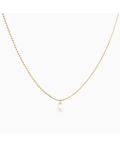 Bearfruit Jewelry Sterling Silver 18k Gold Plated Maggie Pearl Pendant Necklace