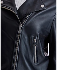 Julia & Stella by Maximilian Women's Moto Jacket With Fringes