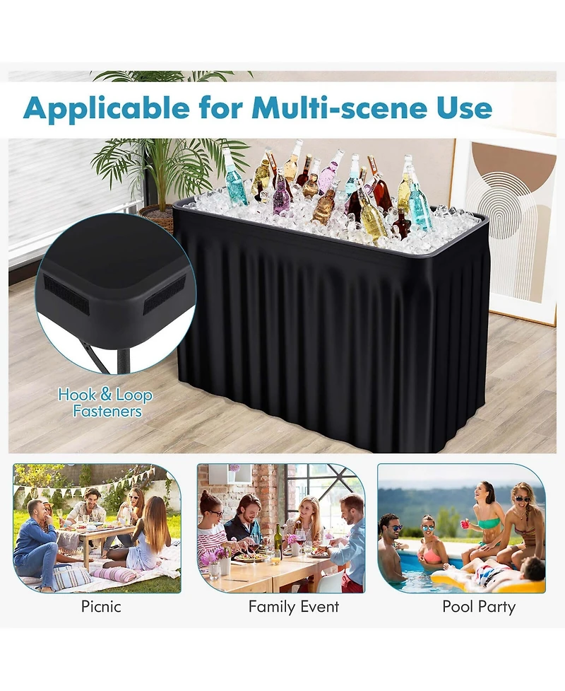Costway 4 Foot Party Ice Folding Table Plastic with Matching Skirt
