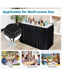 Costway 4 Foot Party Ice Folding Table Plastic with Matching Skirt