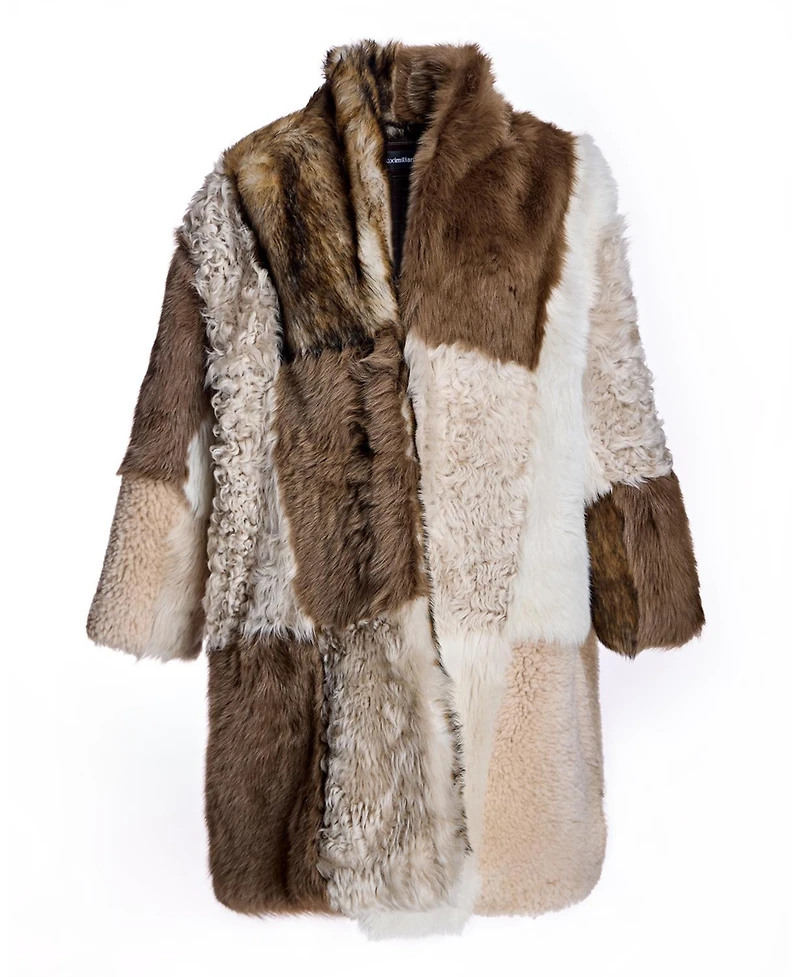 Julia & Stella by Maximilian Women's Patchwork Shearling Coat