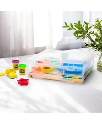 Sorbus Set of 6 Clear Stackable Portable Project Case Fits 10"x12"