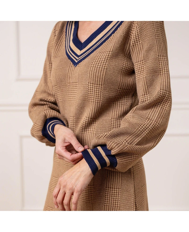 Hope & Henry Women's Organic Intarsia Cricket Sweater Dress