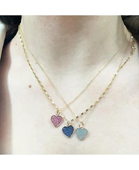 The Lovery Turquoise Pave Heart Charm 14K Gold