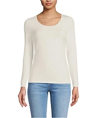 Lands' End Women's Petite Lightweight Jersey Skimming Long Sleeve Scoop Neck T-shirt