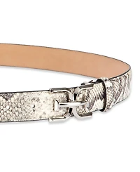 Sam Edelman Women's Double-e Plaque Buckle Exotic Print Belt