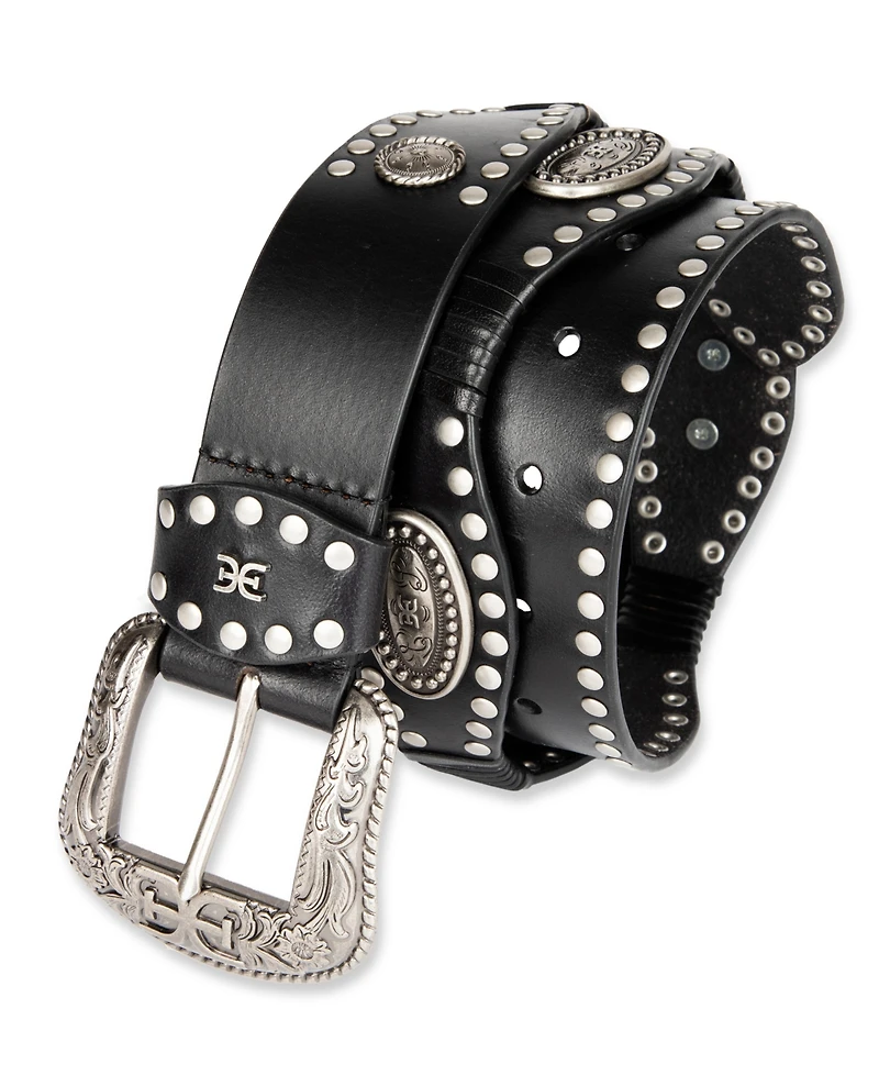 Sam Edelman Women's Western Concho Scalloped Belt