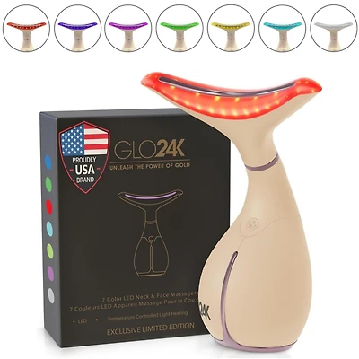 GLO24K 7 Color Led Neck and Face Beauty Device