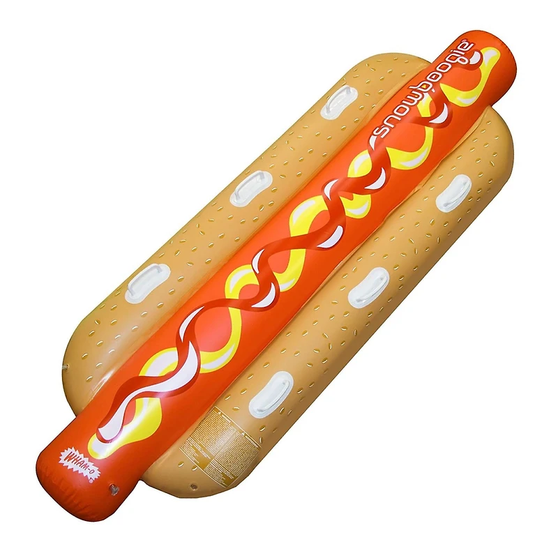 Snowboogie 93" Hot Dog Snow Tube, 3-Person Inflatable Snow Tube with Reinforced Handles, Durable Pvc Vinyl Snow Tube for Winter Snow Sledding Spo