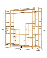 Skonyon 9-Tier Bamboo Plant Stand with Hanging Rack