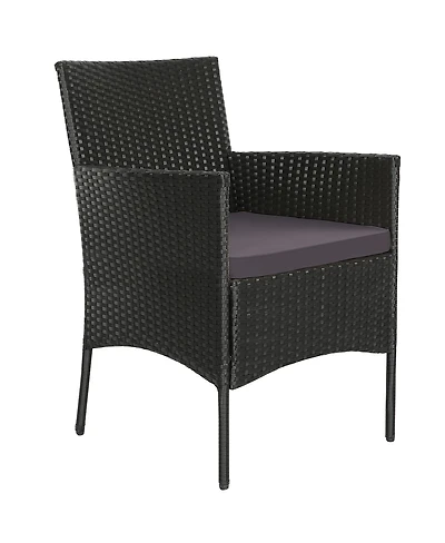 Sugift 4 Pieces Patio Rattan Cushioned Sofa Set with Tempered Glass Coffee Table-Grey & Off White