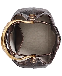 Donna Karan New York Lawrence Metallic Snake Top Handle Bucket Bag