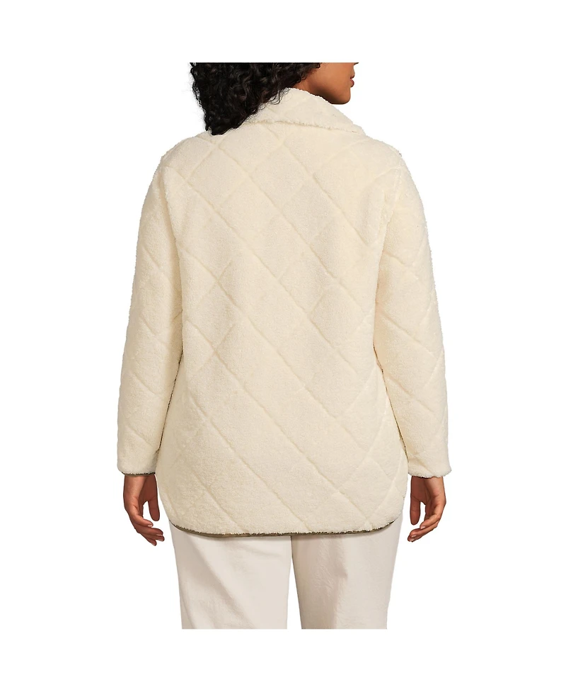 Lands' End Plus Fleece High Pile Quilted Jacket