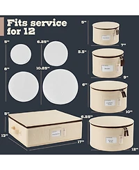 Hard Shell China Storage Containers 5-Piece Set Moving Boxes for Dinnerware Service 12