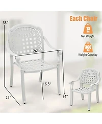 Sugift Cast Aluminum Patio Chairs Set of 2 with Armrests