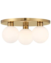 Possini Euro Design Katalin 12 1/4" Modern Semi Flush-Mount Ceiling Light Fixture Kitchen Foyer Round 3-Light Led Gold Finish