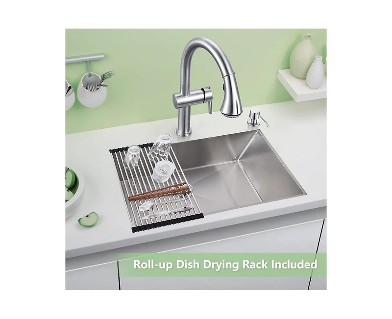 gaomon 30 Inch Kitchen Sink for Single Bowl,Undermount Kitchen Sink Stainless Steel Sink 16 Gauge Kitchen Sinks with Accessories, Easy Drain