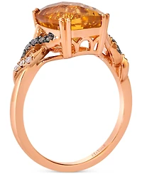 Le Vian Citrine (4 ct. t.w.) & Diamond (1/10 ct. t.w.) Statement Ring in 14k Rose Gold