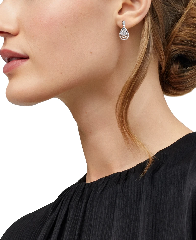 2-Pc. Set Diamond Teardrop Pendant Necklace & Matching Earrings (1 ct. t.w.) in Sterling Silver