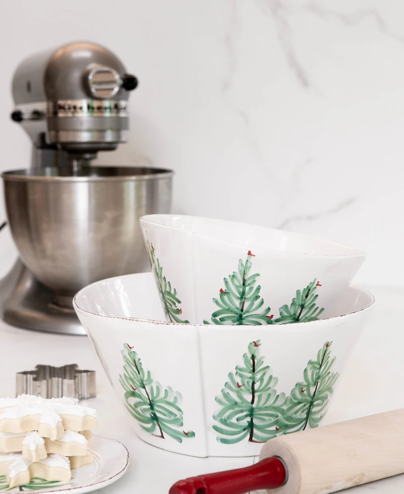 Vietri Lastra Holiday 2 Piece Serving Bowls Set