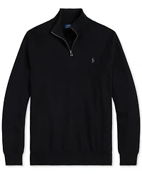 Polo Ralph Lauren Men's Big & Tall Mesh-Knit Cotton Quarter-Zip Sweater