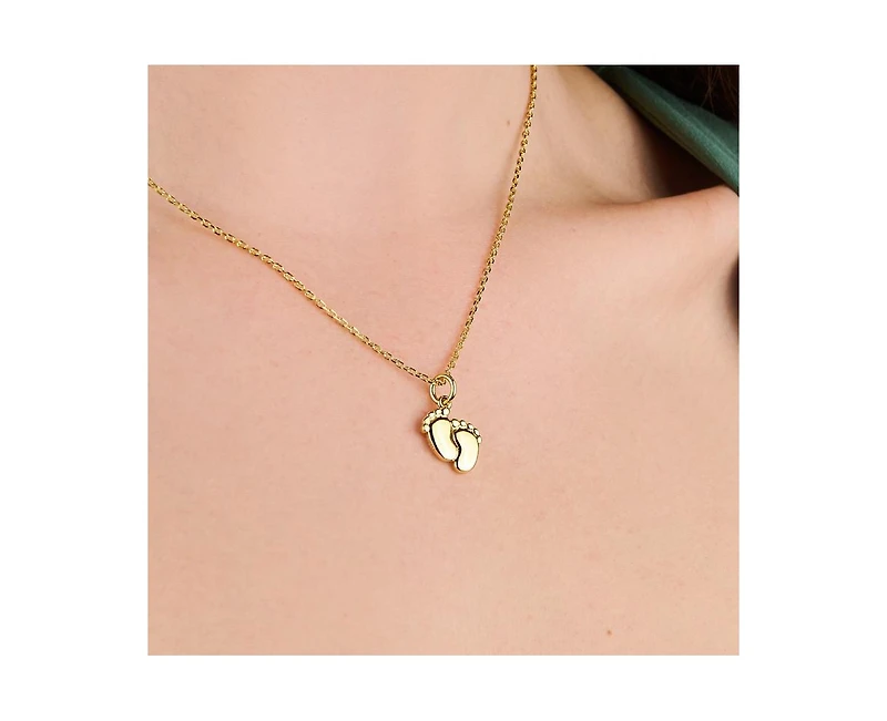Baby Feet Pendant Charm Necklace