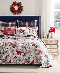 Greenland Home Fashions Cardinal Plaid Holiday 3-Pc. Quilt Set