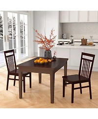 Sugift Set of 2 Farmhouse Dining Chair with Slanted High Backrest