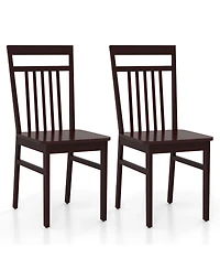 Sugift Set of 2 Farmhouse Dining Chair with Slanted High Backrest