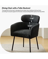 Hulala Home Niccolo Modern Boucle Dining Chair with Adjustment Feet