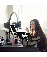 Byootique Makeup Train Case Cosmetic Organizer