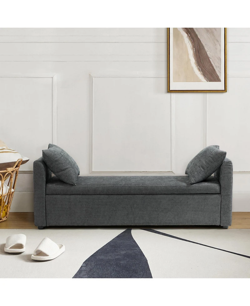 Hulala Home Rosana Transitional 59.4" Wide Storage Bench