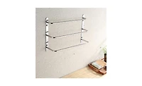 Three-Tier Towel Bar Rack – Sleek Hand-Polished Wall Mount for Bathroom or Kitchen