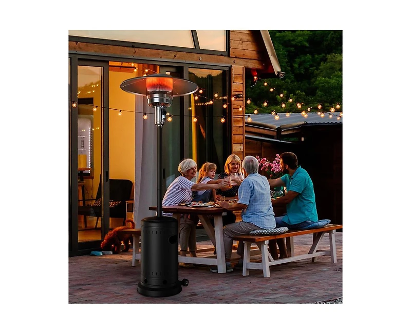 48000 Btu Propane Brown Patio Heater with Cover and Wheels