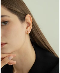 Sterling Silver 18k Gold Plated Anastasia Huggies Hoops – Dainty Summer Earrings, Lightweight, Vacation Style, Warm Weather Look