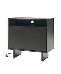 Claudio Modern 28"Tall Nightstand with Solid Wood Legs