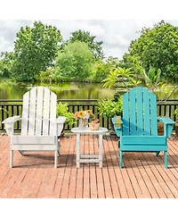 Sugift Foldable Weather Resistant Patio Chair with Built-in Cup Holder