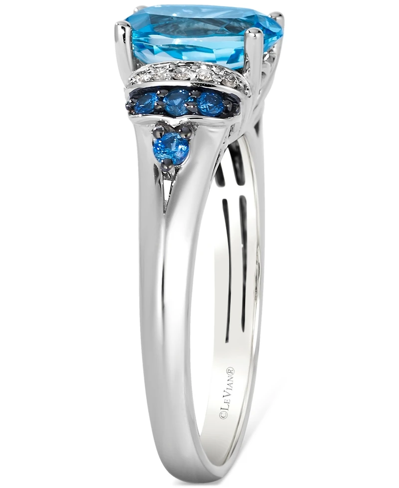 Le Vian Blue Topaz (2 ct. t.w.), Blueberry Sapphire (1/6 ct. t.w.) & Nude Diamond (1/20 ct. t.w.) Statement Ring in 14k White Gold