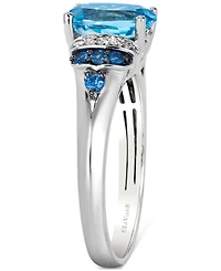 Le Vian Blue Topaz (2 ct. t.w.), Blueberry Sapphire (1/6 ct. t.w.) & Nude Diamond (1/20 ct. t.w.) Statement Ring in 14k White Gold