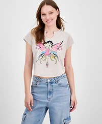 Freeze 24-7 Juniors' Betty Boop Embellished Raglan Baby Tee
