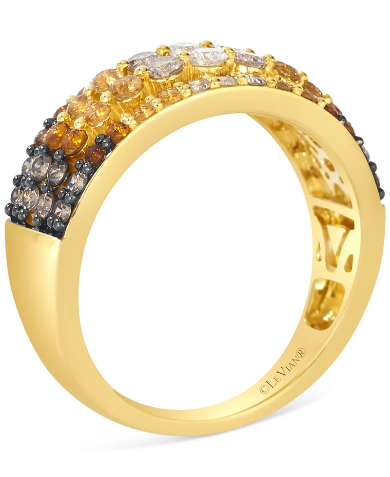 Le Vian Desert Ombre Citrine (1/2 ct. t.w.) & Diamond (5/8 ct. t.w.) Four Row Statement Ring in 14k Gold