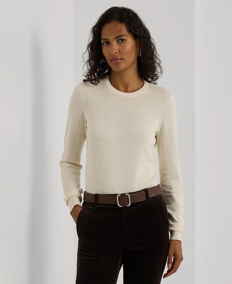 Lauren Ralph Petite Cotton-Blend Sweater