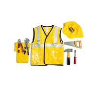 Dress Up America Kids Yellow Construction Worker Role-Play Set