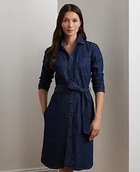 Lauren Ralph Belted Denim Shirtdress