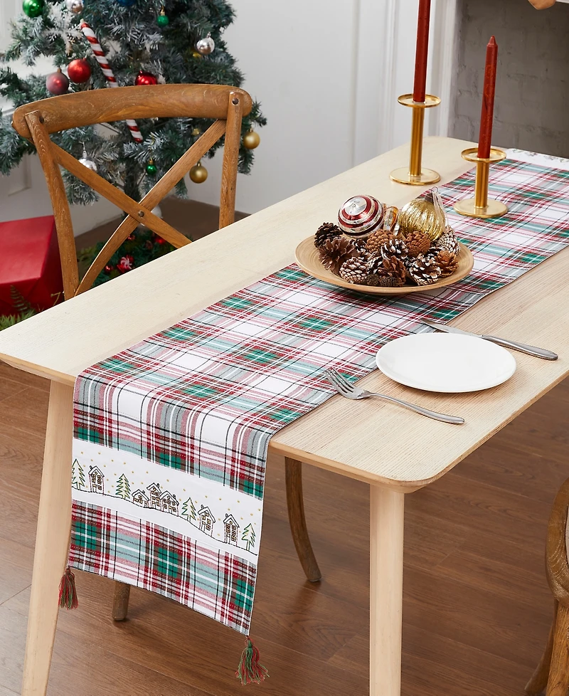 Avanti Holiday Cotton Plaid Runner