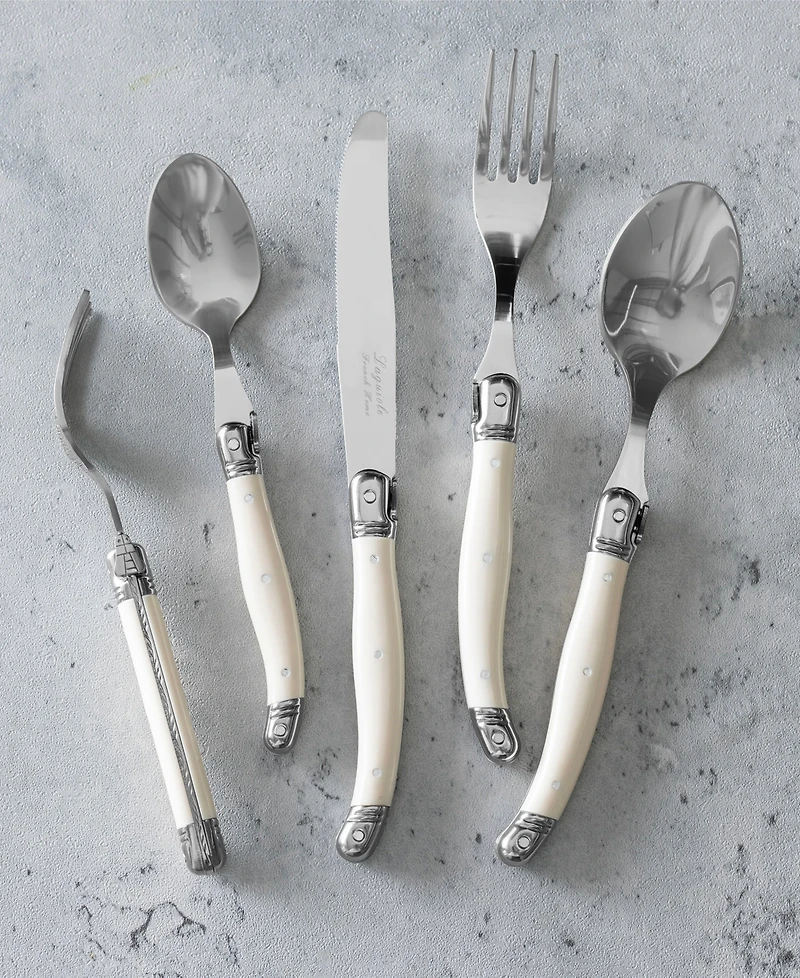 French Home Laguiole Connoisseur 20-Piece 18/10 Stainless-Steel Flatware Set with Handles