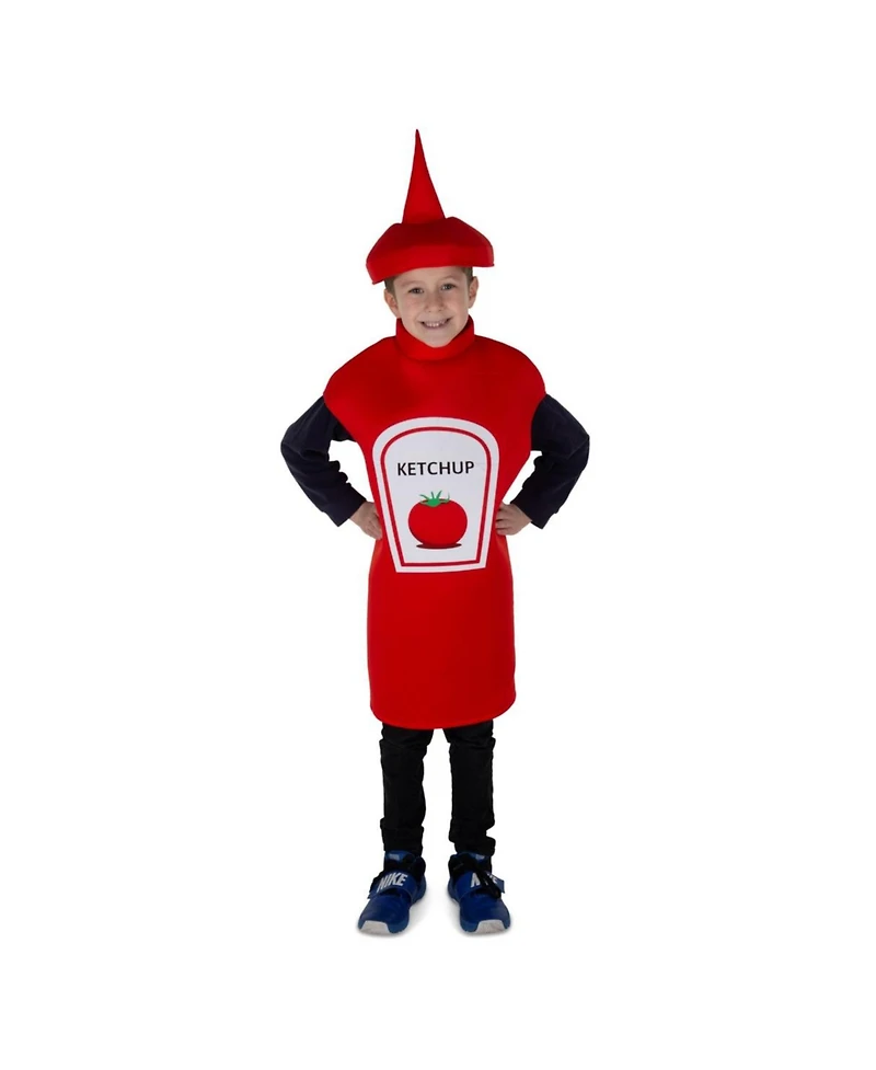 Dress Up America Ketchup Bottle Tunic & Hat Costume Set - Kids Girls & Boys