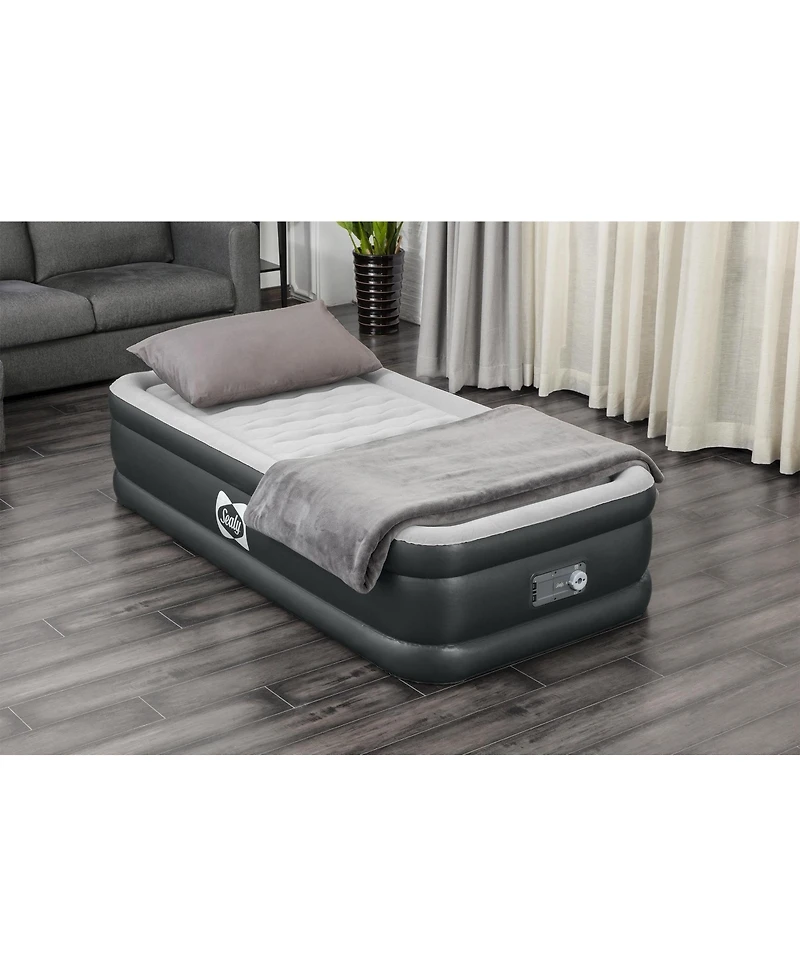 Sealy Baby Sealy Tritech Twin Sized 18" Air Mattress Bed 2 Person w/Built-In Ac Pump & Bag